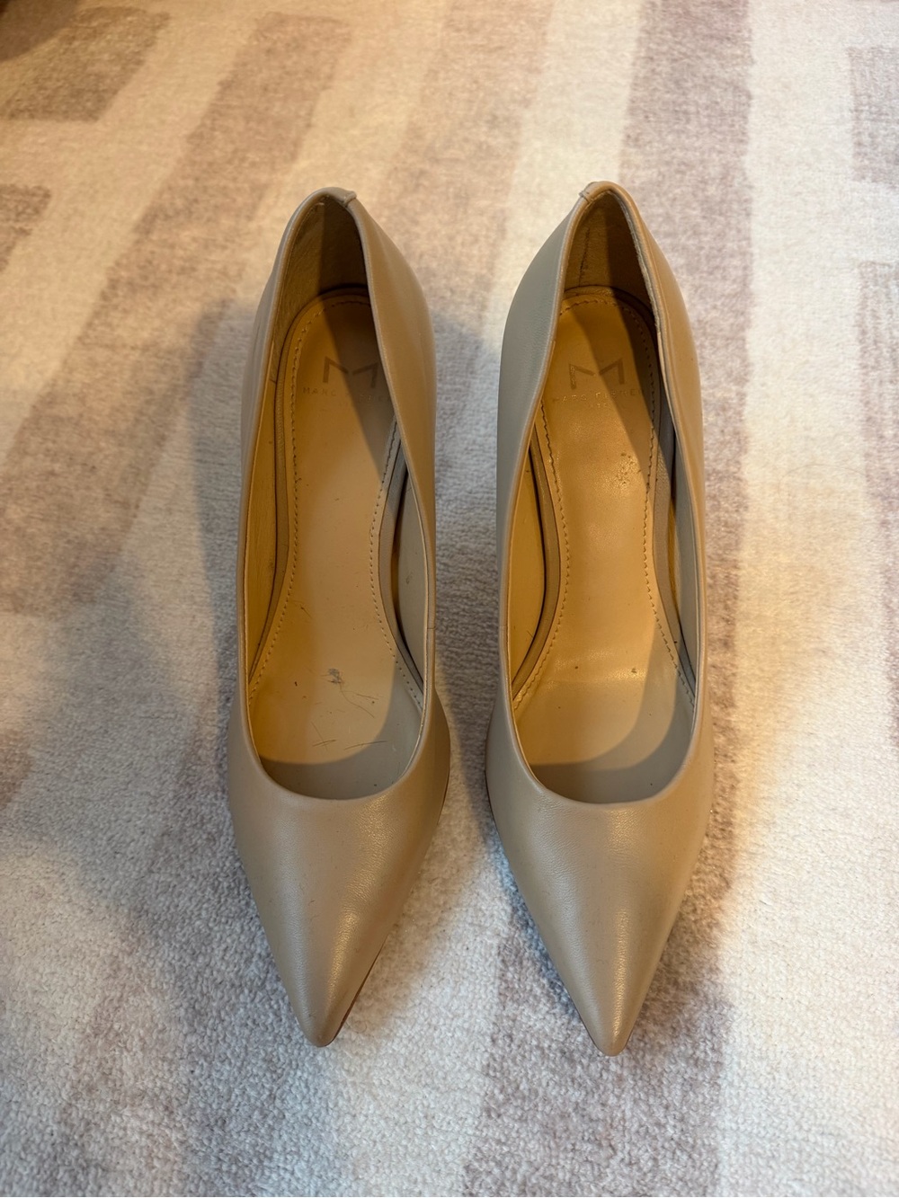 Marc Fisher Pointed-Toe Pumps in Taupe Beige